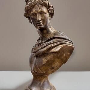 Vintage Bust Statue Of Apollo Belvedere 14" in. Tall